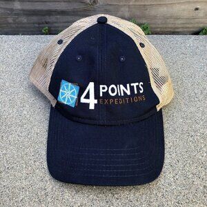 OTTO 4 POINTS EXPEDITIONS Trucker Hat Mens Blue Mesh Adjustable Cap Vent…​